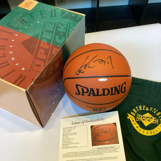 Yao Ming Signed Spalding Official NBA Game Basketball UDA Upper Deck & JSA