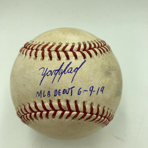 Yordan Alvarez MLB Debut 6-9-19 Signed Inscribed Game Used Baseball Beckett COA