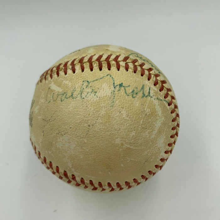 1956 Milwaukee Braves Broadcasters Signed Baseball Walsh Gillespie Kohler JSA