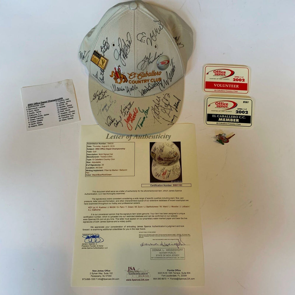 2002 PGA El Caballero Office Depot Signed Golf Cap Hat 20 Sigs With JSA COA