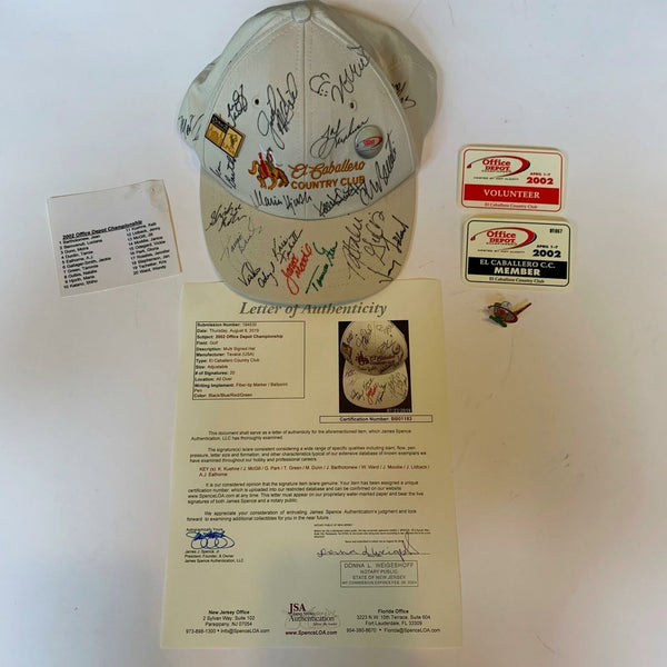 2002 PGA El Caballero Office Depot Signed Golf Cap Hat 20 Sigs With JSA COA