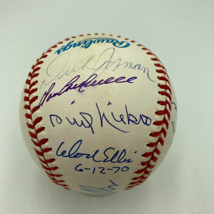 Rare No Hitter Pitchers Multi Signed Baseball 11 Signatures JSA COA