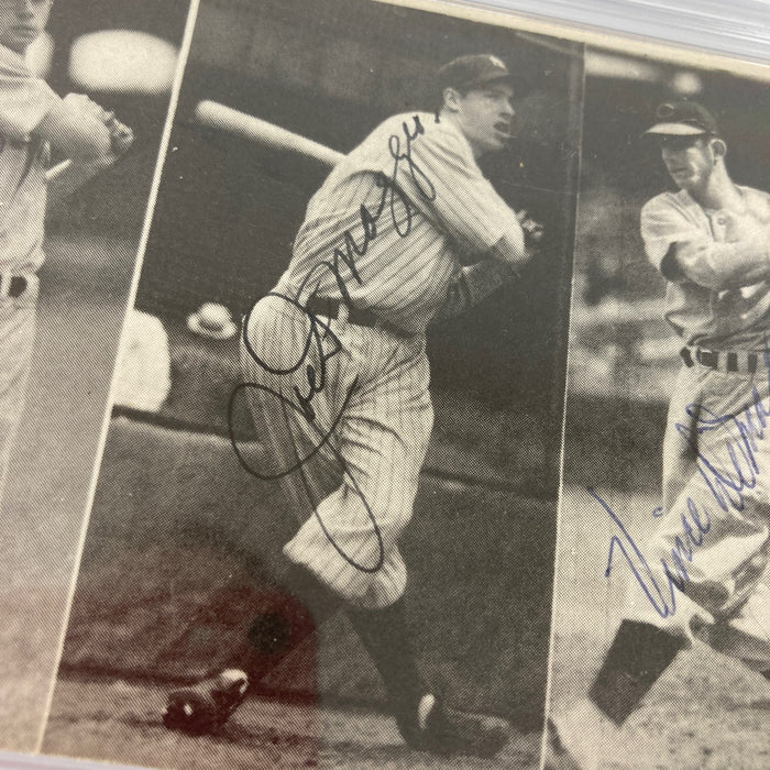 Joe Dimaggio Vince Dimaggio Dom Dimaggio Signed 1970's TCMA Postcard PSA DNA
