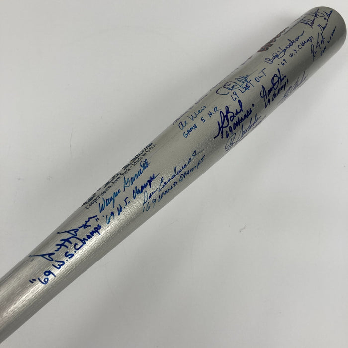 1969 New York Mets World Series Champs Team Signed Bat Nolan Ryan Tom Seaver JSA