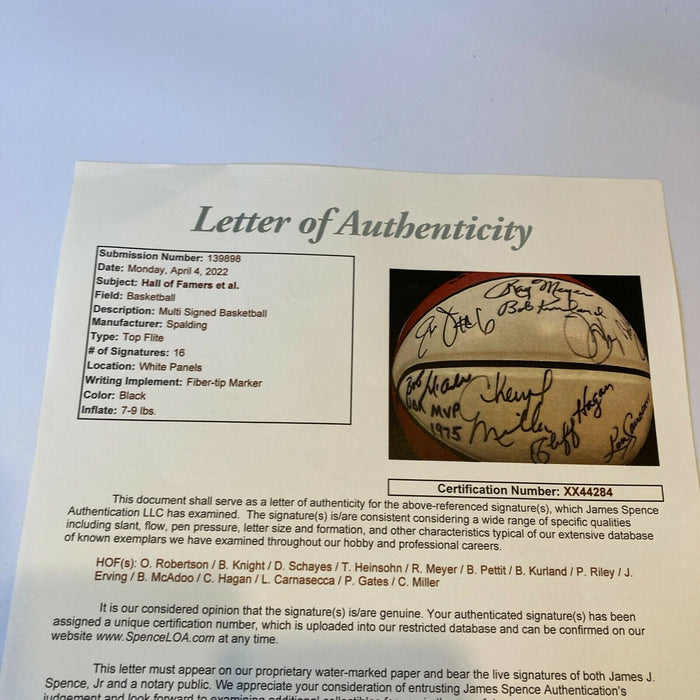 Julius Erving Oscar Robertson HOF Legends Signed Basketball 16 Sigs JSA