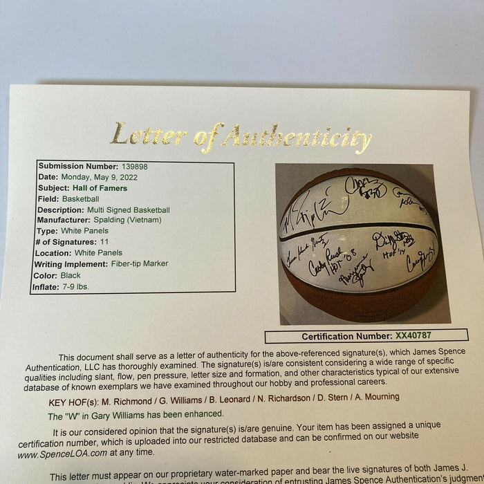 NBA Hall Of Fame Class Of 2014 Signed Basketball 15 Sigs JSA COA
