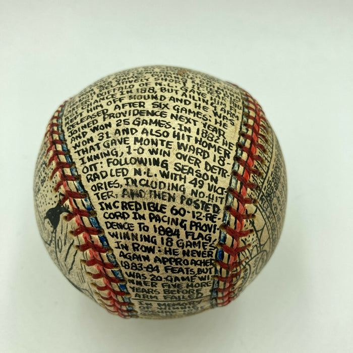 Charles Radbourn "Old Hoss" Hand Painted George Sosnak Folk Art Baseball JSA COA