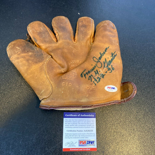Travis Jackson New York Giants 1922-36 Signed Game Model Baseball Glove PSA DNA
