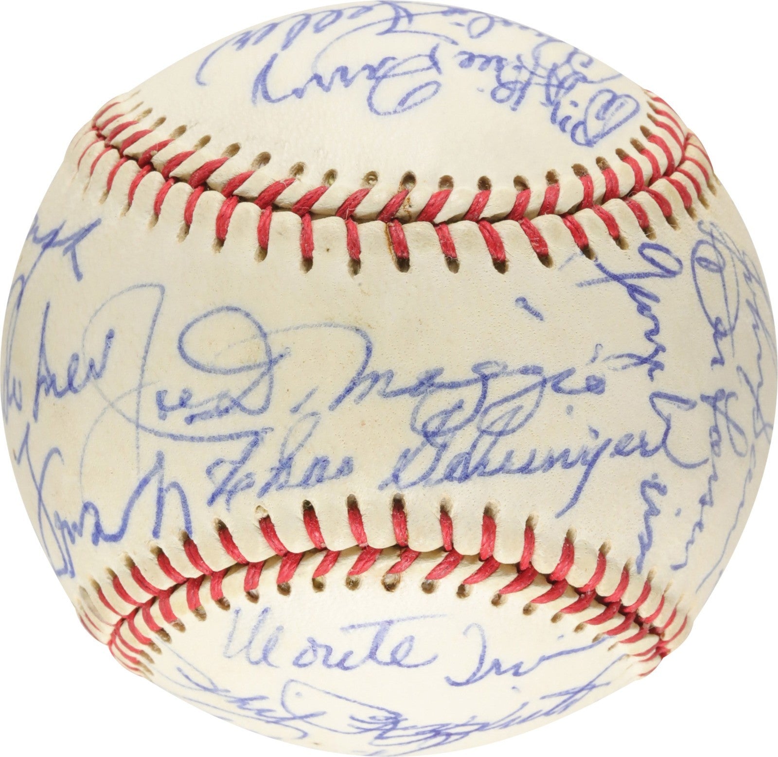 Joe Dimaggio Pie Traynor George Weiss HOF Multi Signed Baseball SGC COA