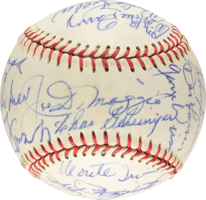 Joe Dimaggio Pie Traynor George Weiss HOF Multi Signed Baseball SGC COA