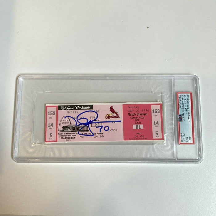 Mark Mcgwire Signed 1998 Home Run #70 Ticket PSA DNA GEM MINT 10 Auto