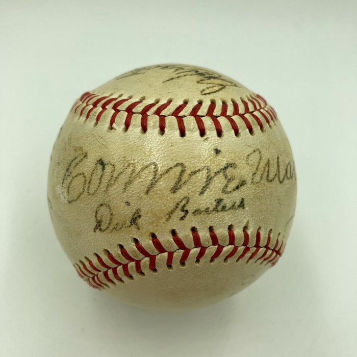 Joe Dimaggio Casey Stengel Connie Mack Frick Will Harridge Signed Baseball PSA