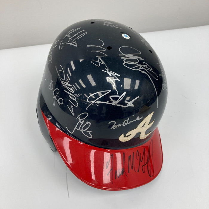 1995 - 1996 Atlanta Braves Team Signed Authentic Atlanta Braves Helmet JSA COA