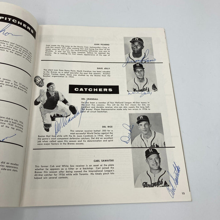 The Finest 1957 Milwaukee Braves World Series Champs Team Signed Program JSA COA