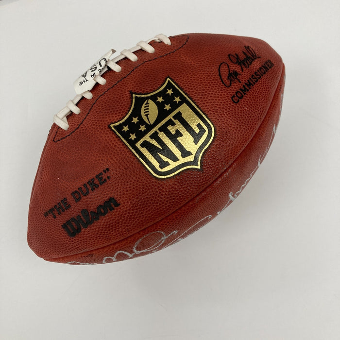 Joe Montana Steve Young Jerry Rice Signed Inscribed Super Bowl Football JSA COA