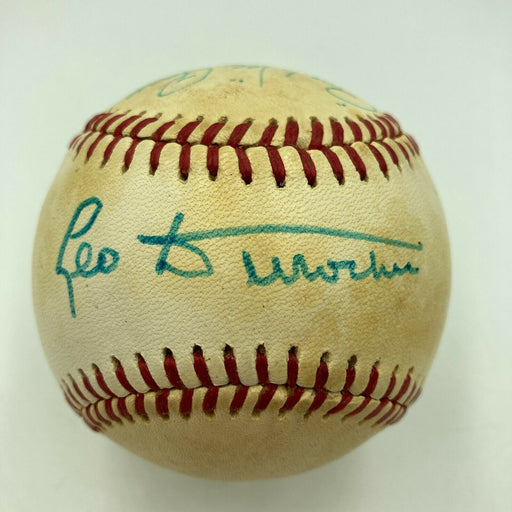 1940's Brooklyn Dodgers Legends Signed Baseball Leo Durocher Pee Wee Reese PSA