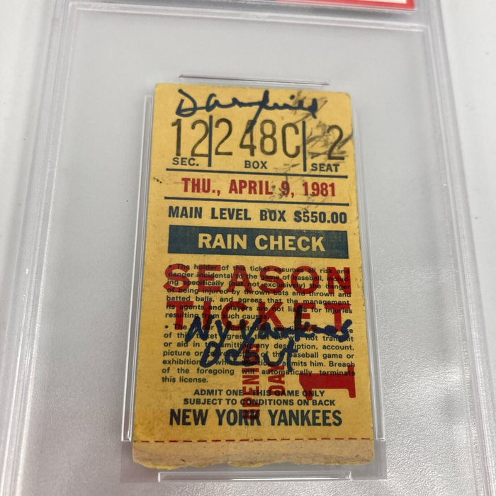 Dave Winfield Signed 1981 New York Yankees Debut Ticket 4-9-81 PSA DNA