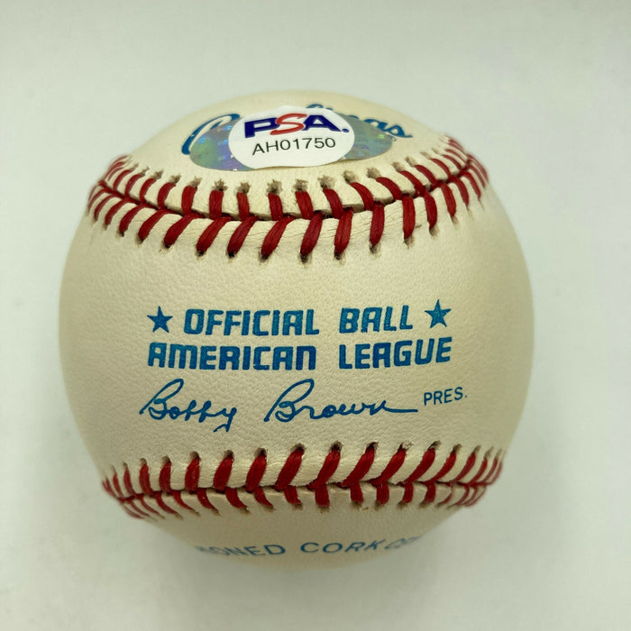 Beautiful Mickey Mantle Signed American League Baseball PSA DNA Graded MINT 9