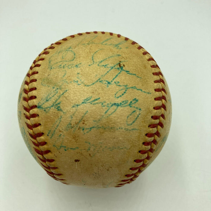 Roger Maris Rookie 1957 Cleveland Indians Team Signed Baseball JSA COA