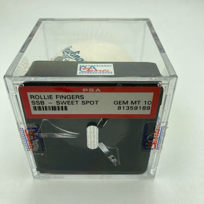 Rollie Fingers HOF 1992 Signed MLB Baseball PSA DNA Graded GEM MINT 10