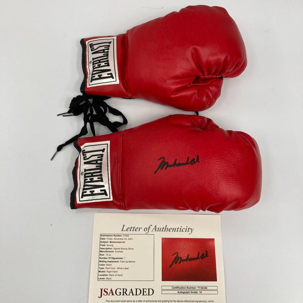 Muhammad Ali Signed Everlast Boxing Gloves Gloves JSA Graded 10 GEM MINT
