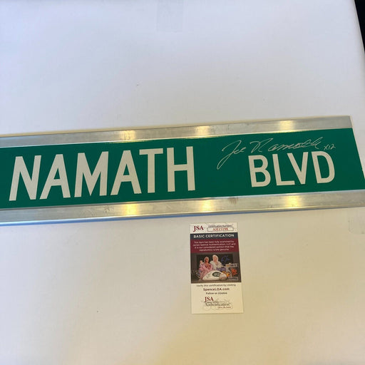 Joe Namath Signed 6x30 Street Sign Joe Namath BLVD JSA COA