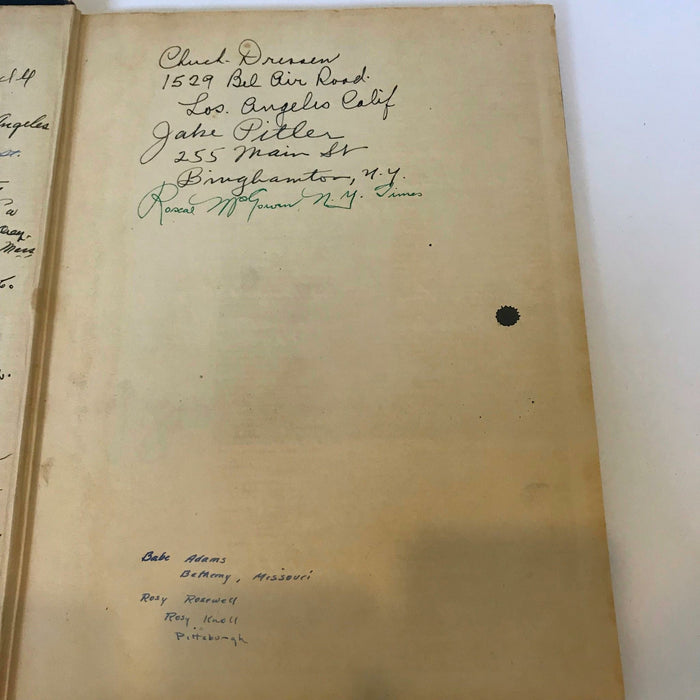 Incredible 1925 Pittsburgh Pirates World Series Champs Team Signed Book JSA COA