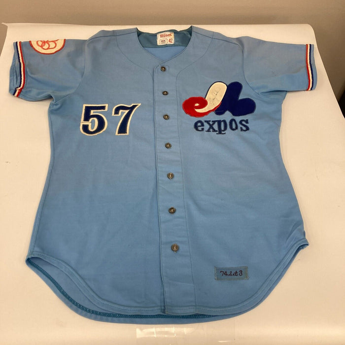 Gary Carter 1974 MLB Debut Rookie Game Used Signed Montreal Expos Jersey SIA COA