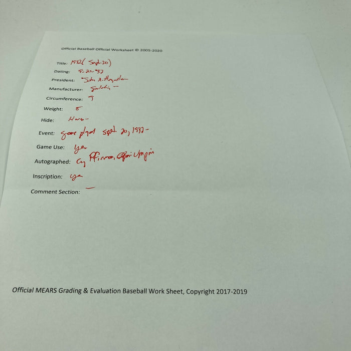 1932 Chicago Cubs Signed Game Used Baseball From Pennant Clinching Game JSA COA