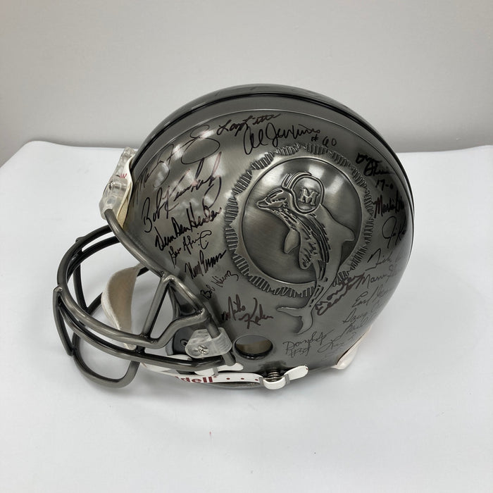 Beautiful 1972 Miami Dolphins Super Bowl Champs Team Signed Pewter Helmet JSA