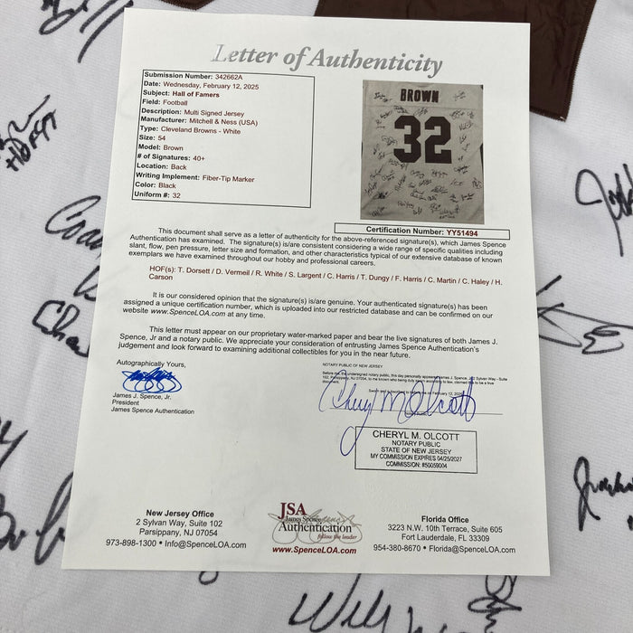 NFL Hall Of Fame Multi Signed Mitchell & Ness Jersey With 40+ Signatures JSA COA