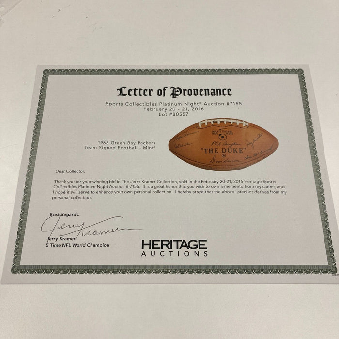 Beautiful 1968 Green Bay Packers Team Signed Football Bart Starr PSA DNA & BAS