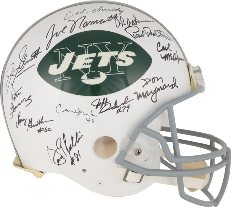 1969 New York Jets Super Bowl Champs Team Signed Authentic Game Helmet JSA COA