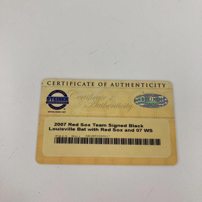 2007 Boston Red Sox World Series Champs Team Signed Baseball Bat Steiner COA