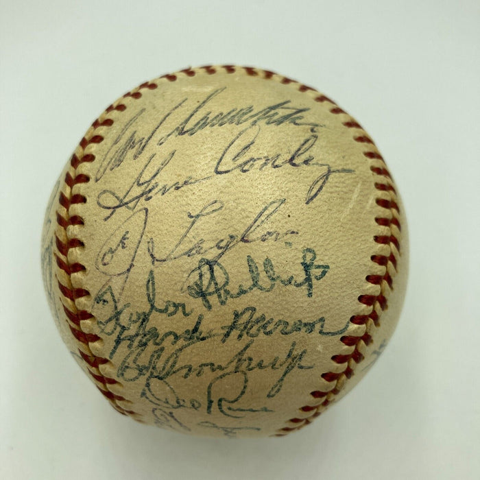 1957 Milwaukee Braves World Series Champs Team Signed Baseball Hank Aaron JSA