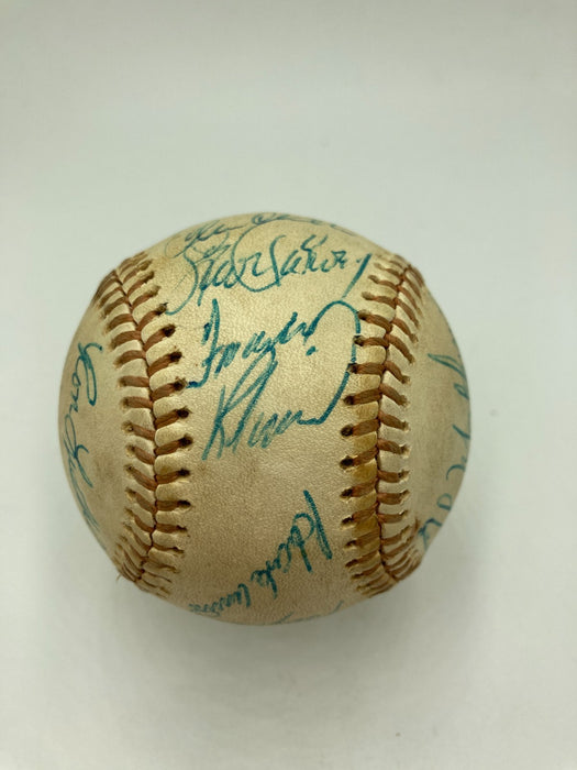 1976 All Star Game Team Signed Baseball Thurman Munson Hank Aaron JSA COA