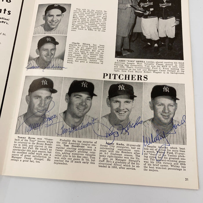 The Finest 1956 World Series Yankees Dodgers Signed Program Mantle Koufax JSA