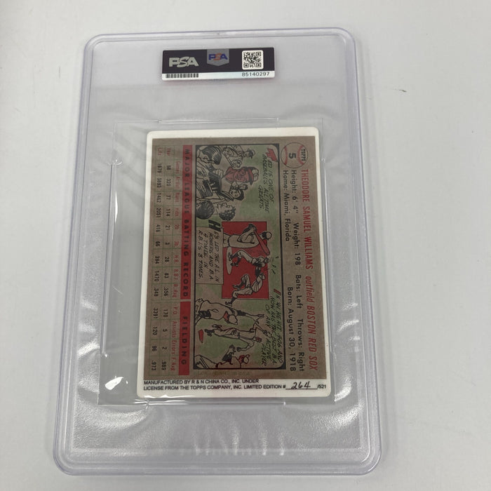 Beautiful 1956 Topps Ted Williams Signed Large Porcelain Card PSA DNA COA