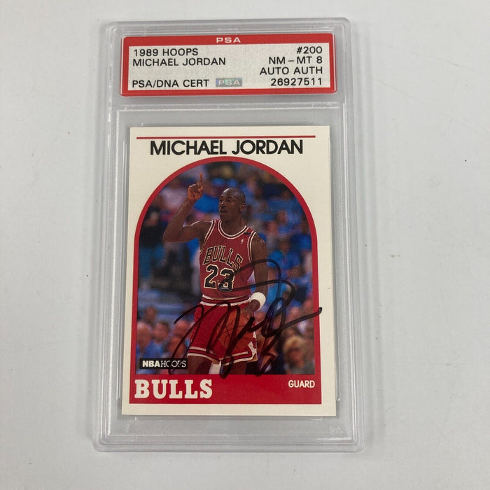 1989 Hoops Michael Jordan 200 Signed Basketball Card Auto PSA DNA Showpieces Sports