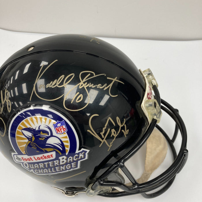 Dan Marino Steve Young Steve McNair Quarterback Challenge Signed Helmet JSA COA