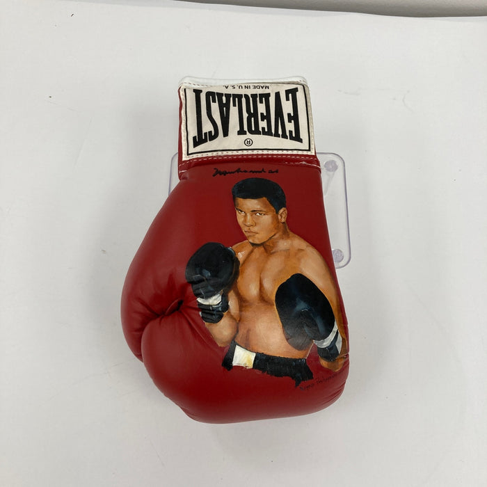 Muhammad Ali Signed Hand Painted Art Everlast Boxing Glove JSA COA Auto