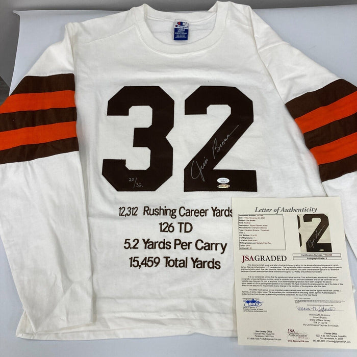 Jim Brown Signed 1964 Cleveland Browns Game Jersey Upper Deck UDA & JSA MINT 9