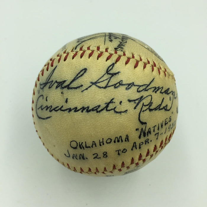 Magnificent Oklahoma Natives Stars Signed Baseball Carl Hubbell 6 Sigs JSA COA