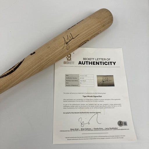 Tiger Woods Signed Autographed Baseball Bat Beckett COA RARE