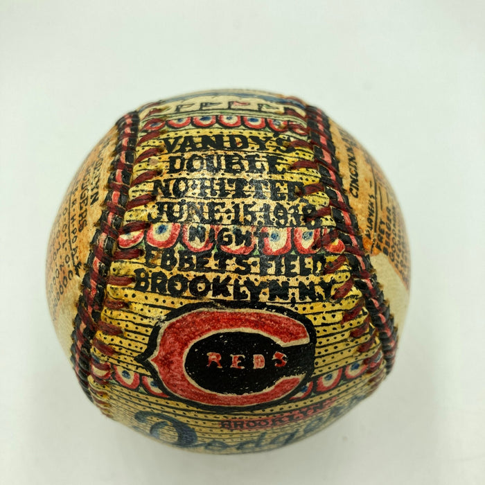 Johnny Vander Meer 2 Straight No Hitters George Sosnak Folk Art Signed Baseball