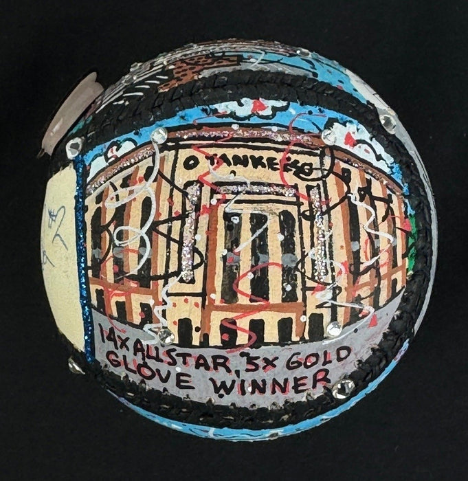 Derek Jeter Rookie Signed Charles Fazzino Hand Painted Pop Art Baseball JSA COA