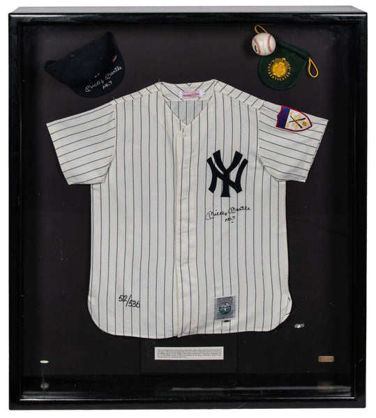 Magnificent Mickey Mantle Upper Deck UDA Signed Jersey, Hat & Baseball Display