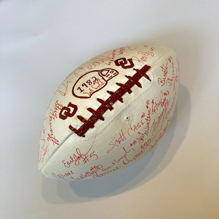 1982 Oklahoma Sooners Team Signed Football 45+ Signatures NCAA