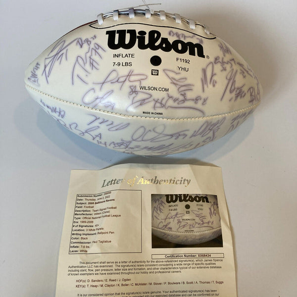 2005 Baltimore Ravens Team Signed Wilson NFL Football 40+ Sigs JSA COA