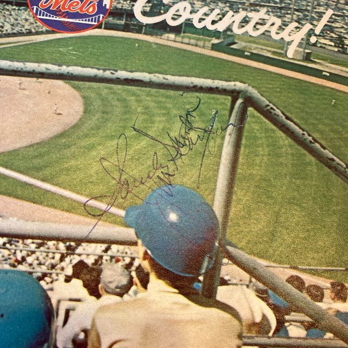 Sandy  Koufax Signed Vintage 1971 New York Mets Program JSA COA